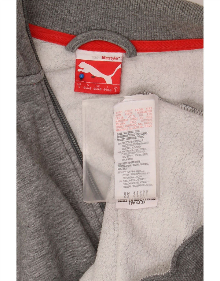 PUMA Mens Tracksuit Top Jacket Small Grey Cotton
