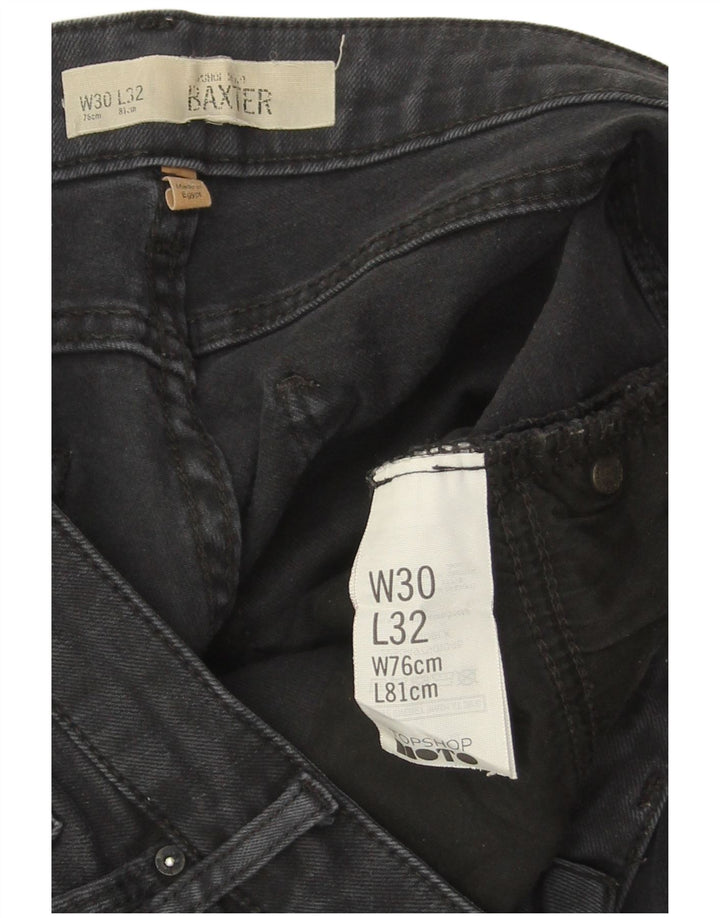TOPSHOP Jeans slim Baxter da donna W30 L32 cotone nero