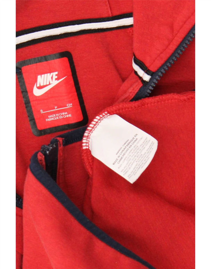 Felpa con cappuccio e zip Nike da uomo piccola in cotone rosso