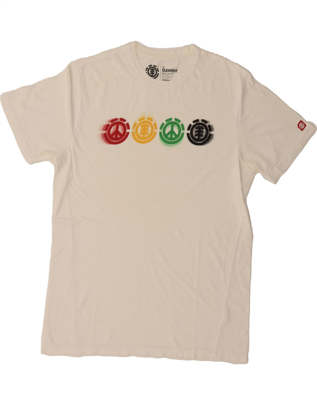 ELEMENT Womens Regular Fit Graphic T-Shirt Top UK 14 Medium White Cotton Vintage Element and Second-Hand Element from Messina Hembry 