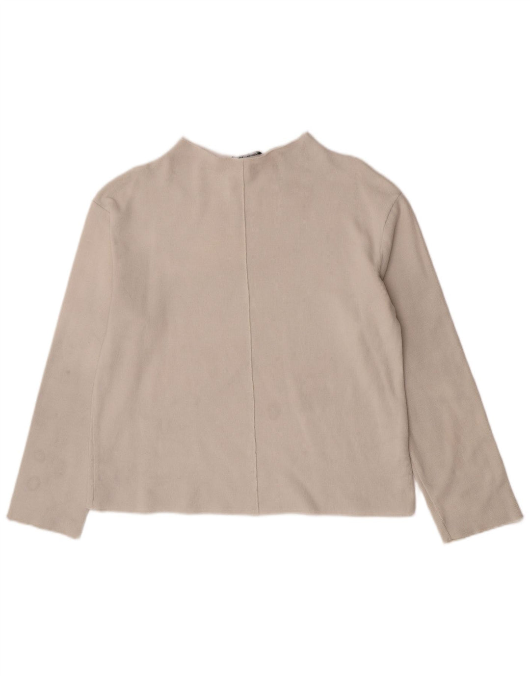 Top Zara da donna a maniche lunghe UK 14 cotone bianco medio