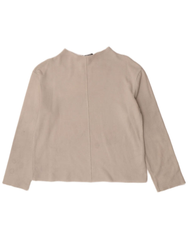 Top Zara da donna a maniche lunghe UK 14 cotone bianco medio
