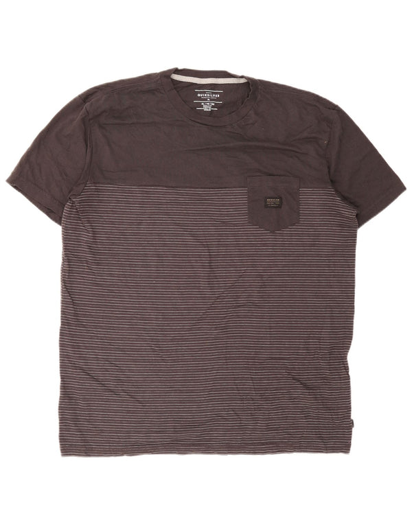 T-shirt Quiksilver da uomo con vestibilità regolare, XL, in cotone gessato grigio
