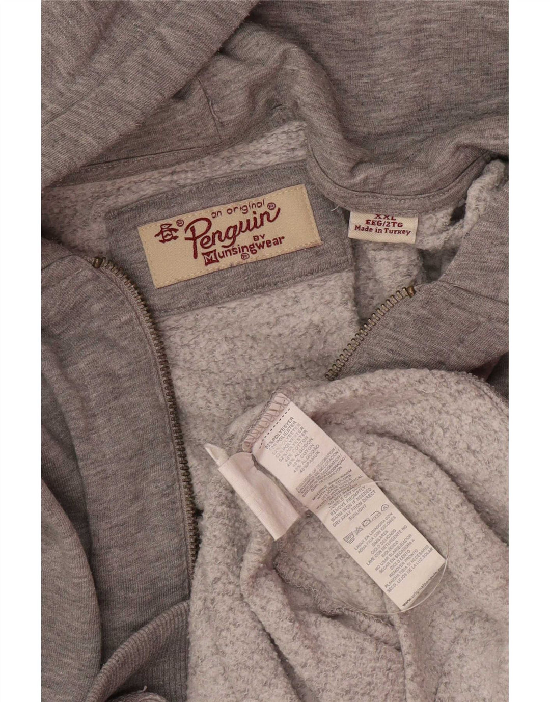 Felpa con cappuccio e zip da uomo Penguin 2XL Poliestere grigio