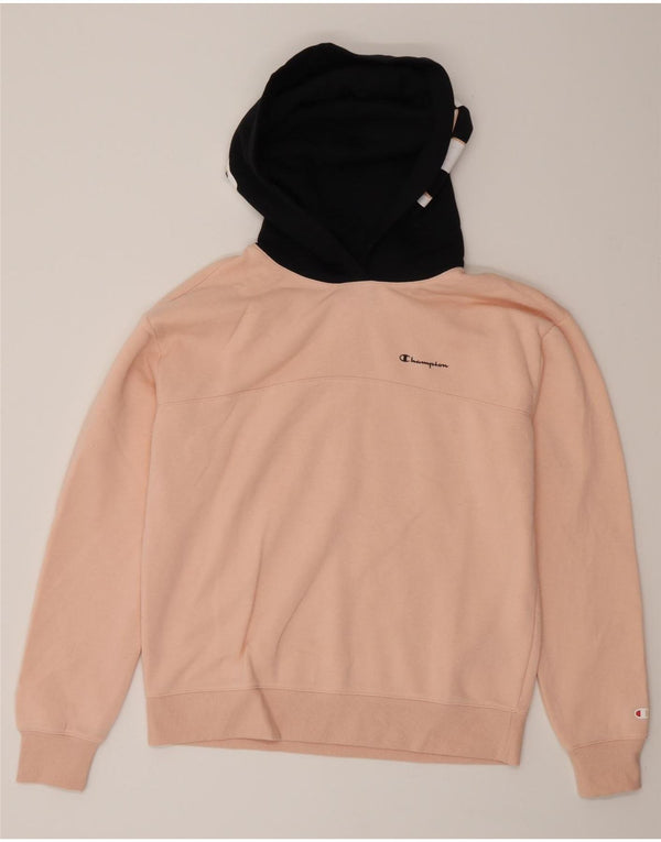 Felpa con cappuccio grafica per ragazze Champion 15-16 anni 2XL Colorblock rosa