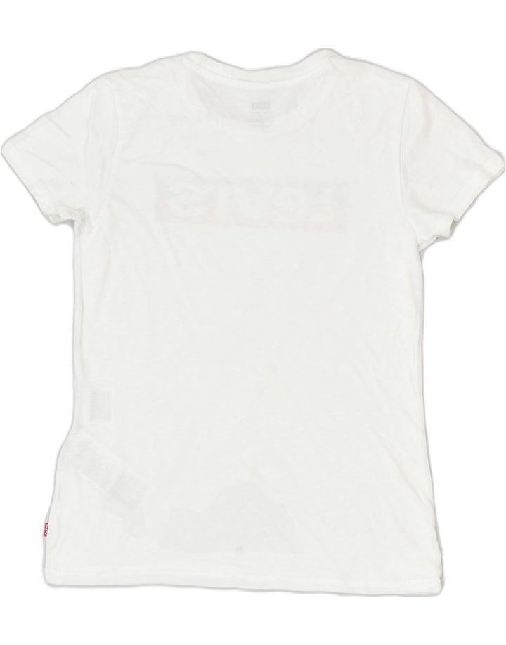 LEVI'S Womens Graphic T-Shirt Top UK 2 2XS White Cotton | Vintage | Thrift | Second-Hand | Used Clothing | Messina Hembry 