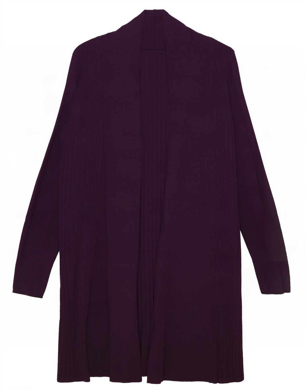 Maglione cardigan aperto lungo da donna Marks & Spencer UK 16 grande viola