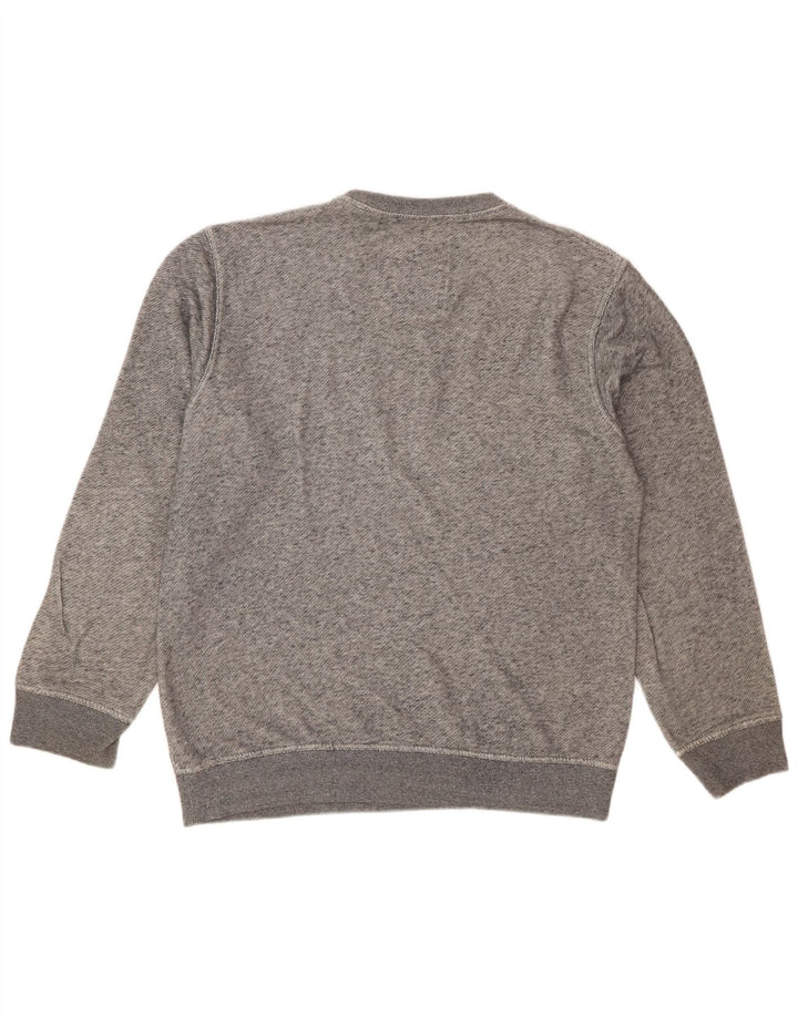 Crew Clothing Felpa da uomo Maglione Cotone chiazzato grigio medio