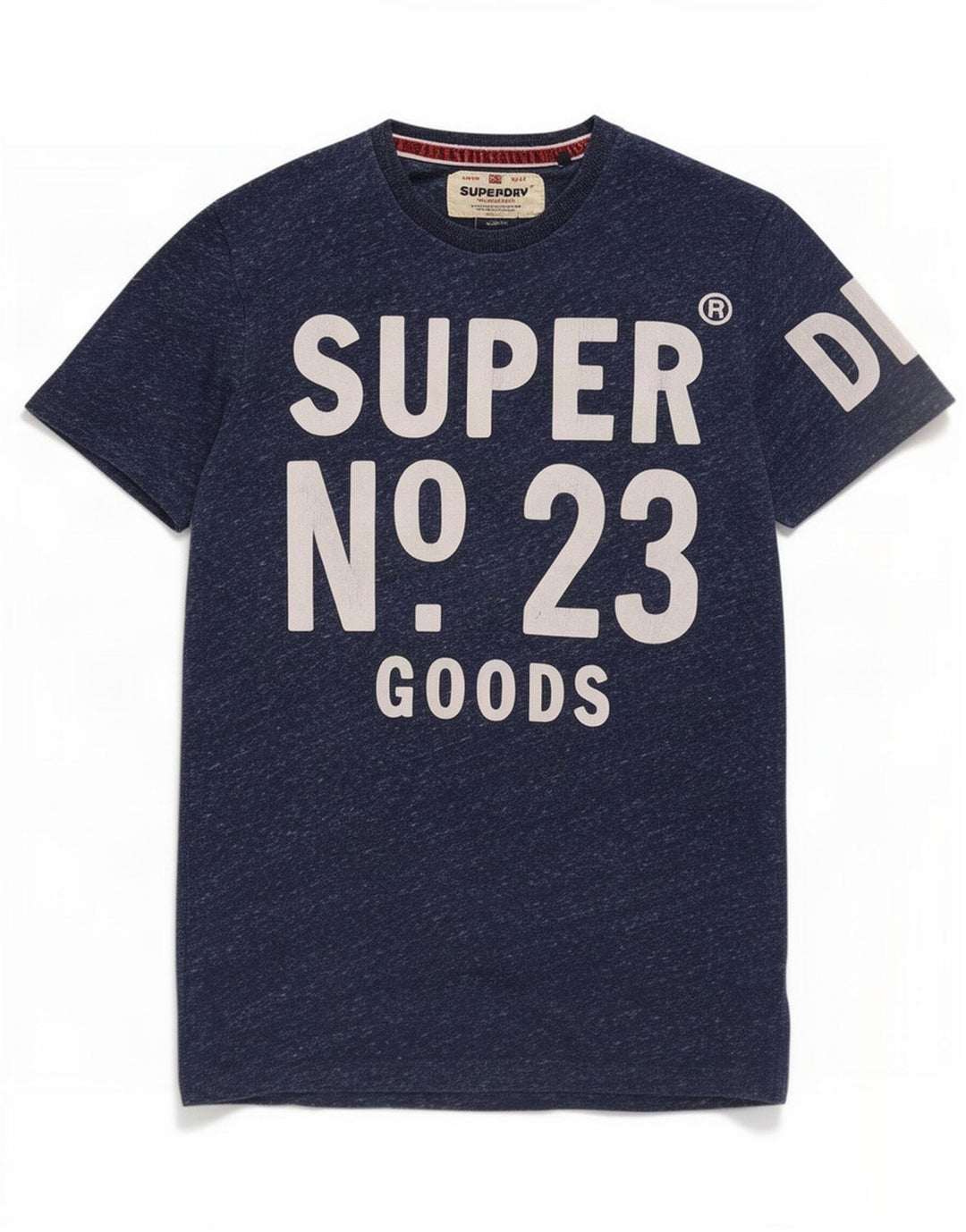 T-shirt grafica da uomo Superdry Top Small in poliestere screziato blu navy