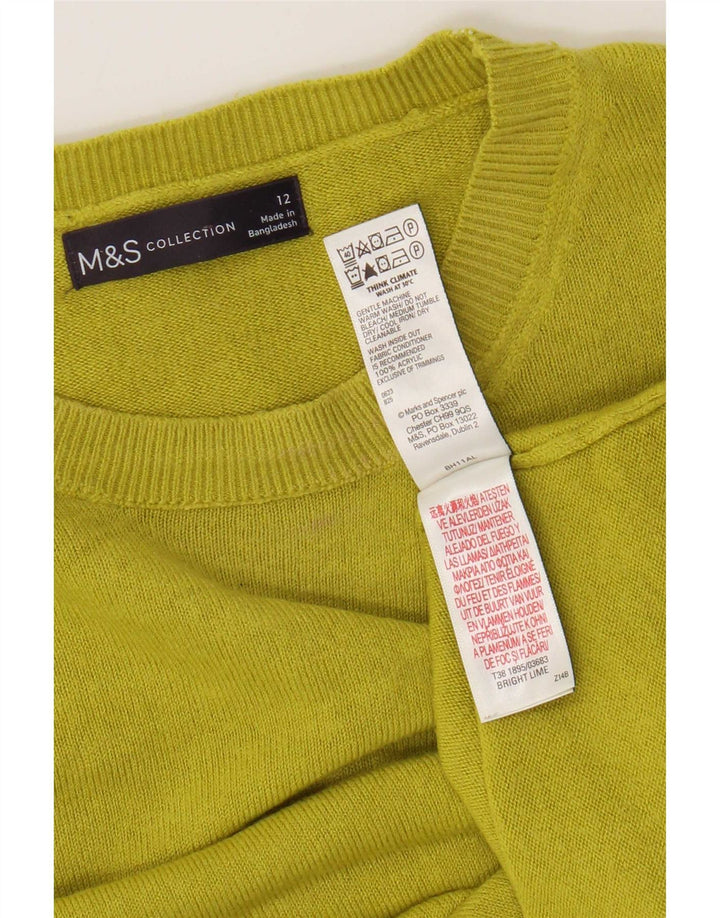 Maglione maglione girocollo da donna Marks & Spencer UK 12 Acrilico verde medio