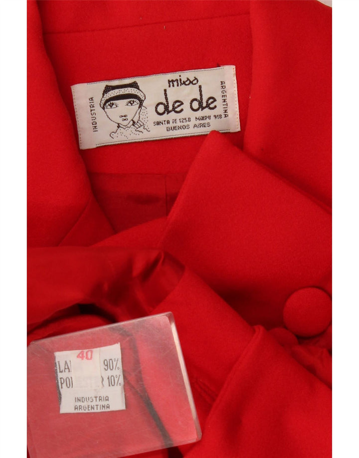 Giacca blazer vintage da donna a 4 bottoni IT 40 piccola in lana rossa