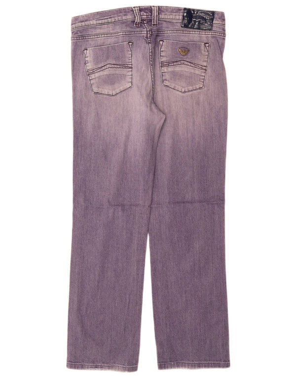 Jeans dritti da donna ARMANI W32 L29 cotone viola