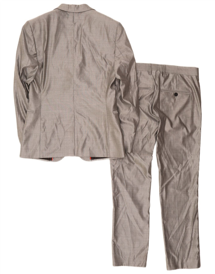 Bikkembergs Abito da Uomo 1 Bottone 2 Pezzi IT 46 Small W34 L36 Lana Grigia