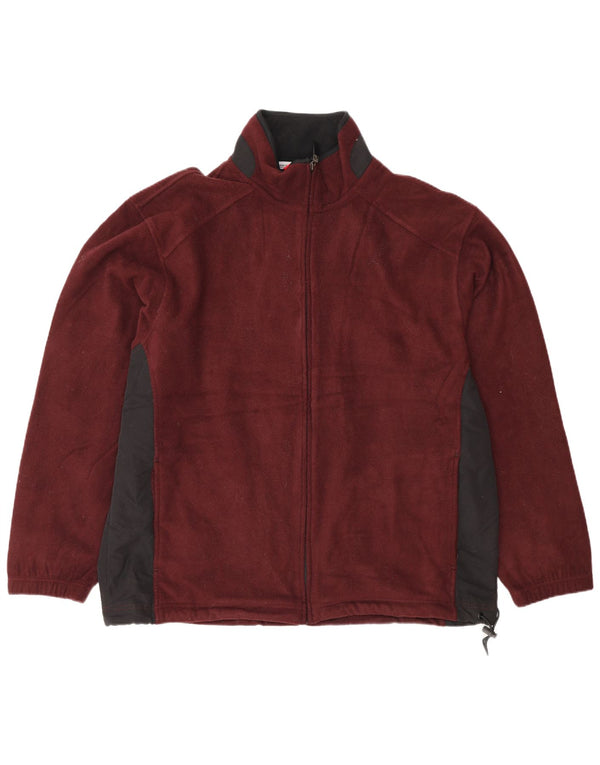 Giacca in pile da uomo Izod UK 42 XL Poliestere color block bordeaux