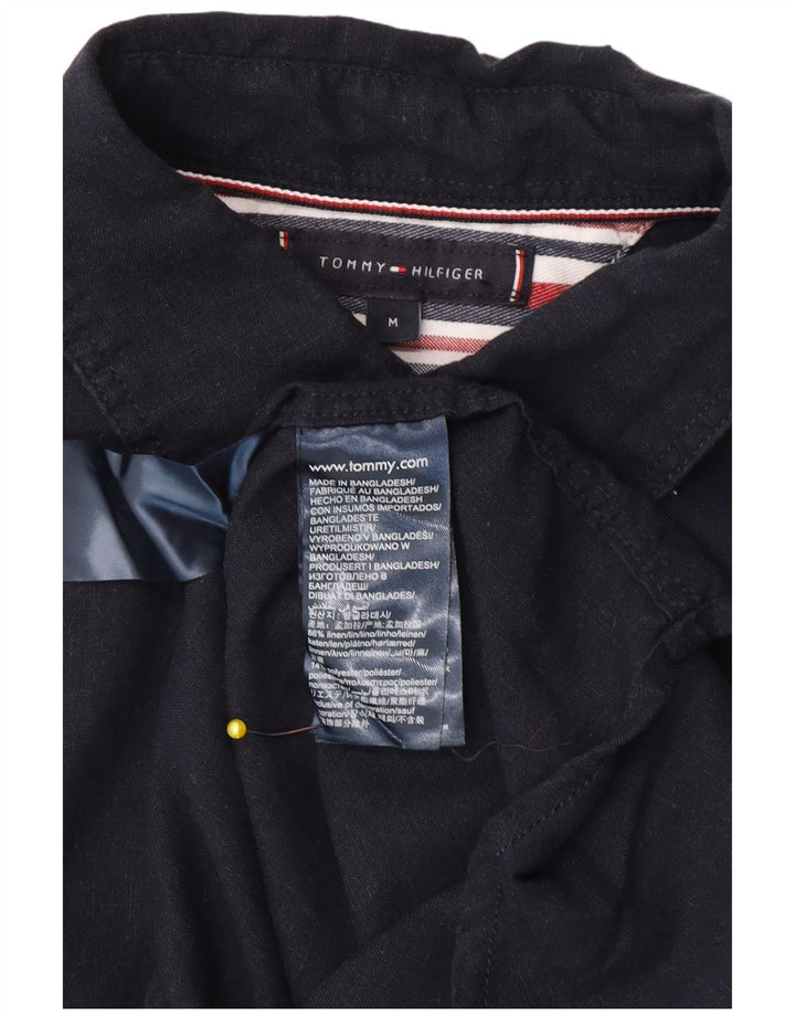 Camicia a maniche corte da uomo Tommy Hilfiger Lino medio blu navy