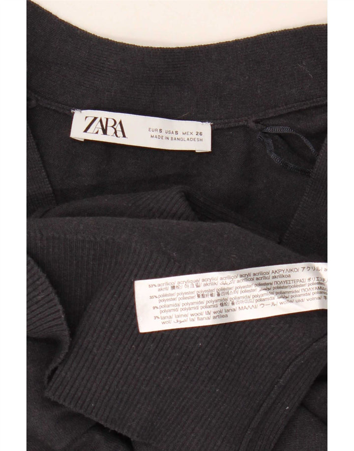 Maglione cardigan oversize da donna Zara UK 10 piccolo acrilico blu navy