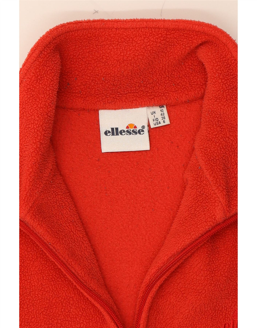 ELLESSE Womens Fleece Jacket UK 10 Small Red Polyester Vintage Ellesse and Second-Hand Ellesse from Messina Hembry 