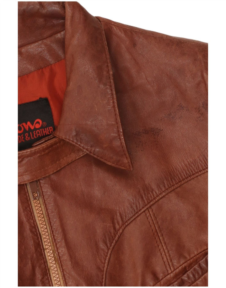 Giacca in pelle da donna Wilson IT 44 in pelle marrone medio