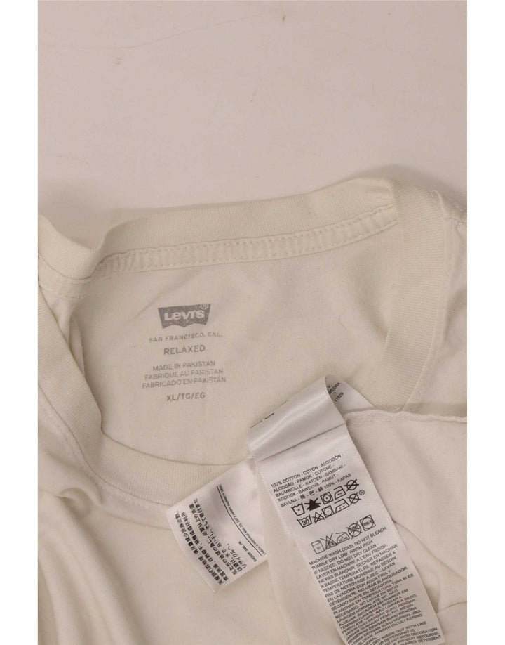 T-shirt grafica da uomo Levi's Top XL in cotone bianco