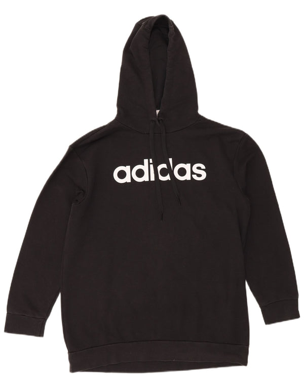 Maglione con cappuccio grafico oversize da donna ADIDAS UK 4/6 XS Nero
