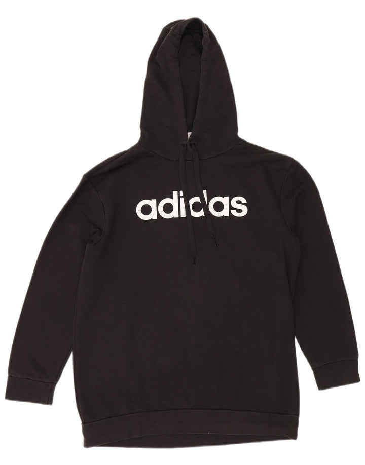 Maglione con cappuccio grafico oversize da donna ADIDAS UK 4/6 XS Nero