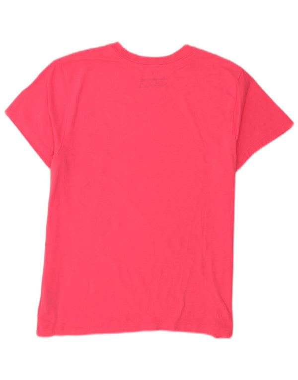 T-shirt grafica da donna Champion Top UK 12 cotone rosa medio