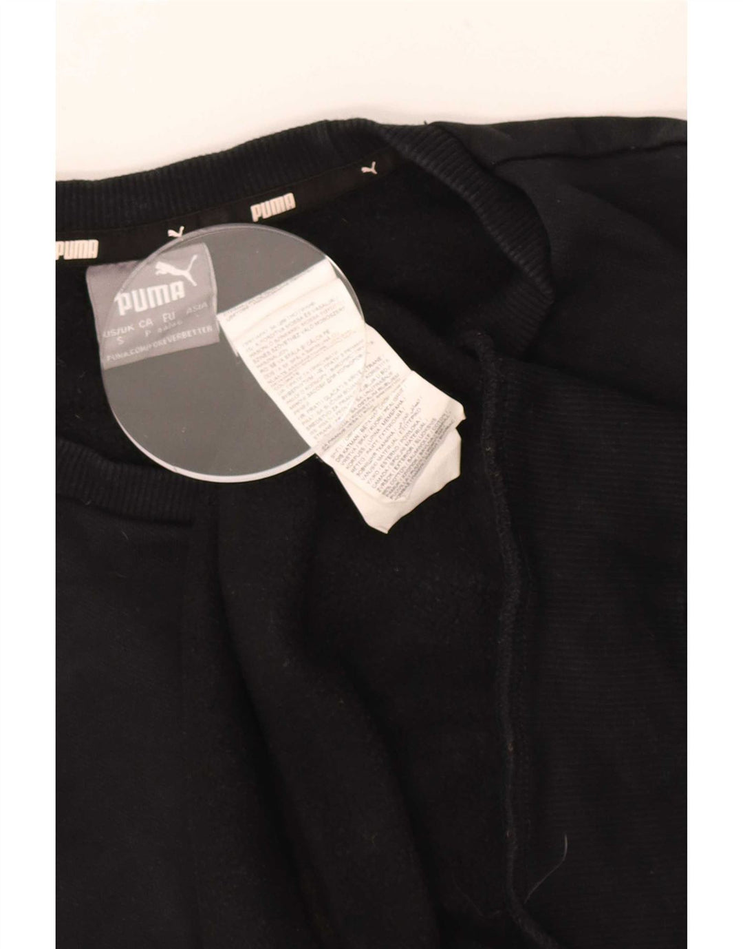Felpa grafica da uomo Puma Maglione piccolo cotone nero