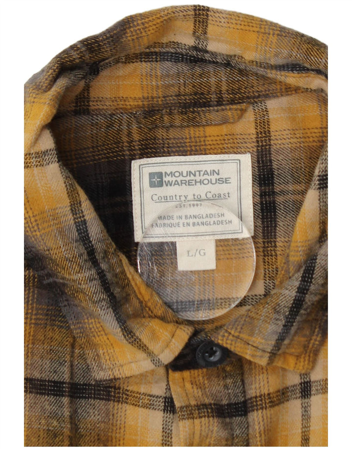 Camicia da uomo in flanella di Mountain Warehouse, cotone a quadri gialli grandi
