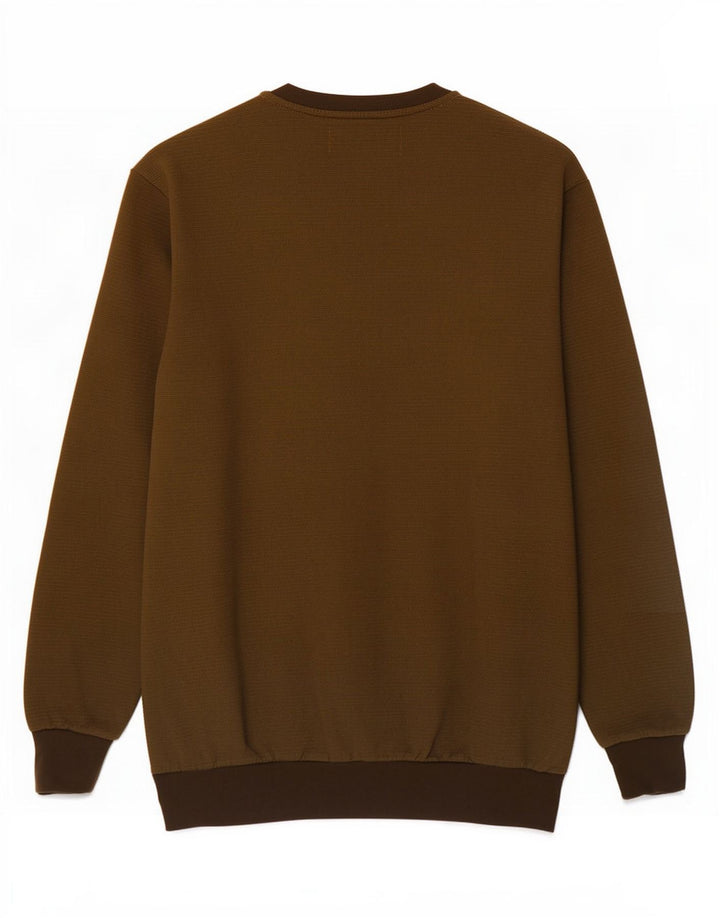 Zara Uomo Felpa Maglione Piccolo Cachi Colorblock Cotone