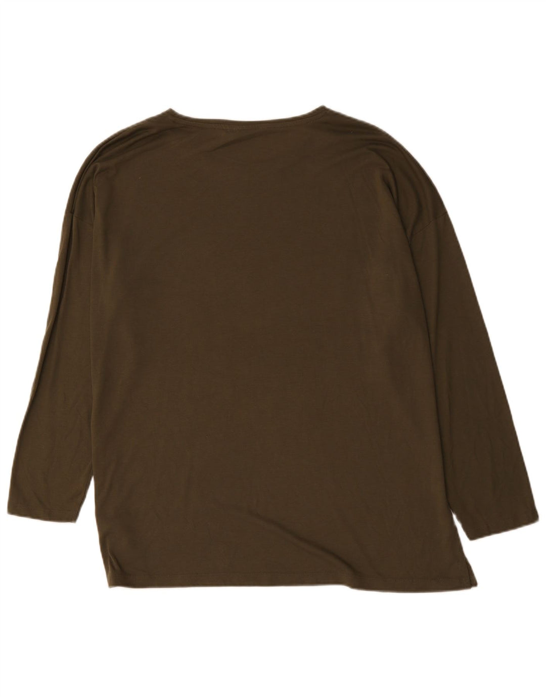 Marks & Spencer Top grafico oversize da donna a maniche lunghe UK 18 XL Cachi
