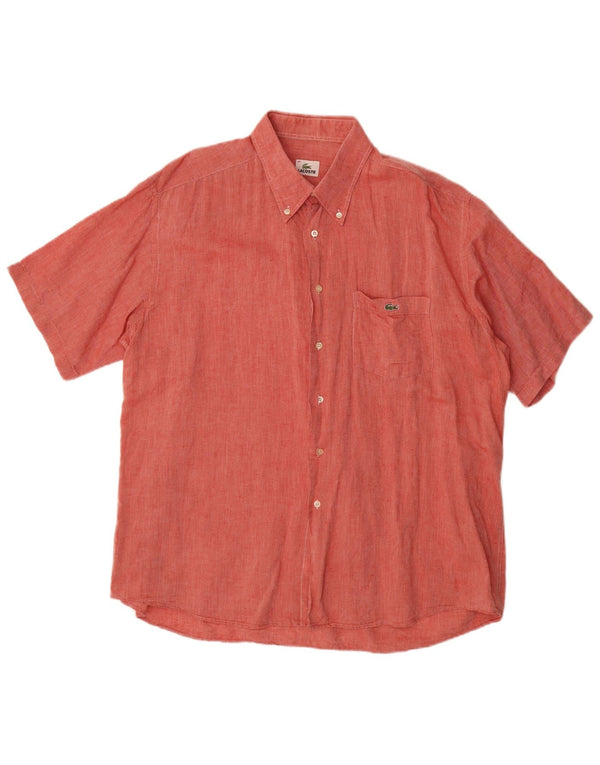 Camicia a maniche corte da uomo LACOSTE taglia 46 2XL rossa