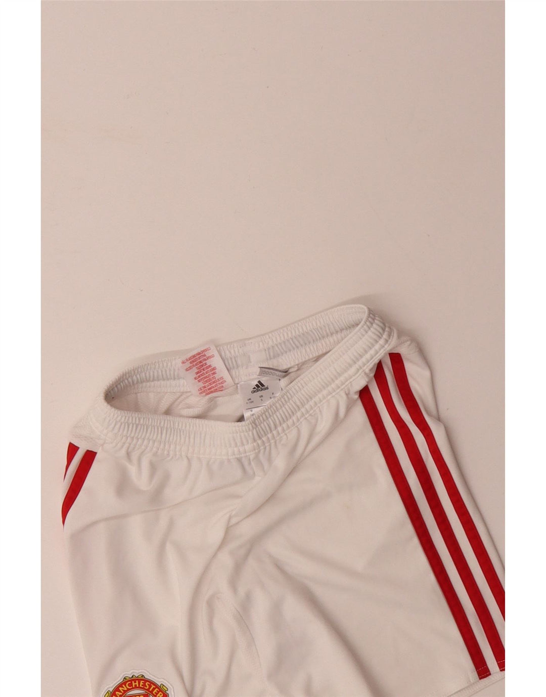 Pantaloncini sportivi ADIDAS da bambino del Manchester United 9-10 anni in poliestere bianco