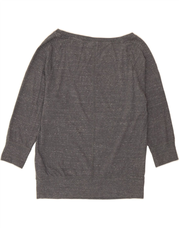 NIKE Womens Graphic Top 3/4 Sleeve UK 14 Medium Grey Flecked Cotton Vintage Nike and Second-Hand Nike from Messina Hembry 