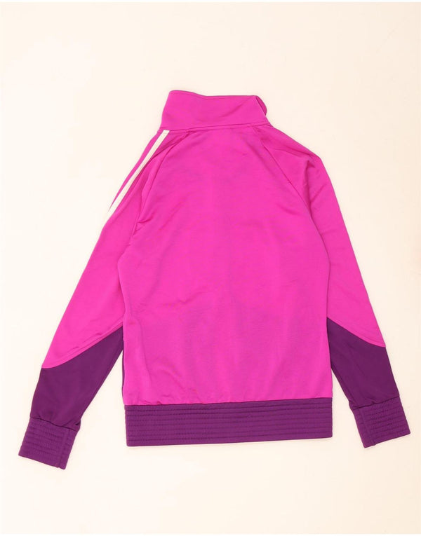 Giacca da tuta da ragazza Adidas 14-15 anni in poliestere color block rosa