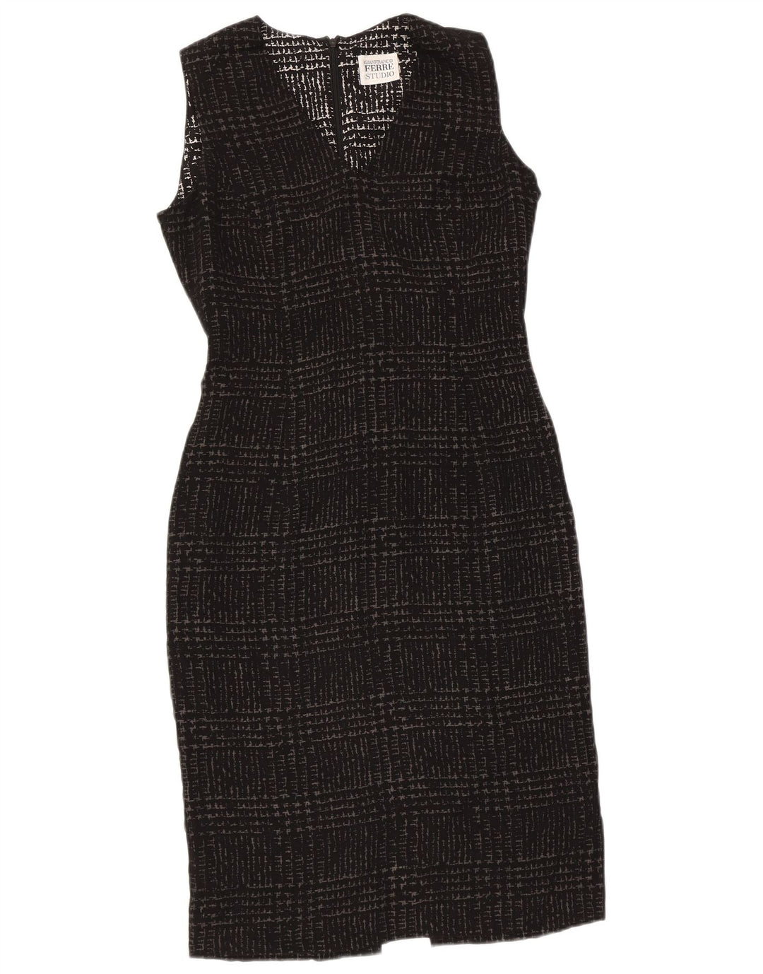Abito tubino da donna Gianfranco Ferre UK 10 piccolo pied de poule nero