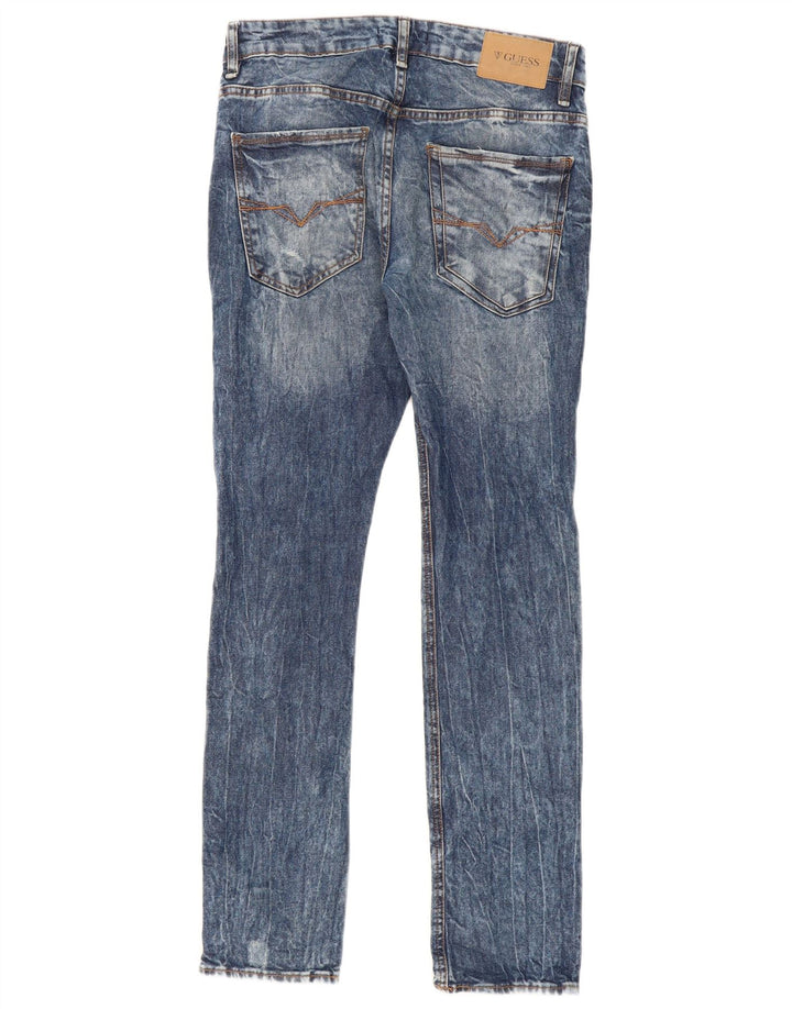 Jeans slim invecchiati da uomo Guess W31 L31 in cotone blu