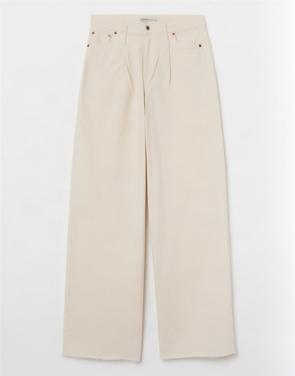 Jeans Zara da donna a gamba larga a vita alta EU 36 XS W26 L32 cotone bianco