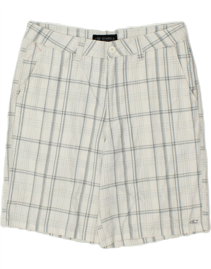 O'NEILL Mens Chino Shorts W33 Medium Grey Check Polyester Vintage O'Neill and Second-Hand O'Neill from Messina Hembry 