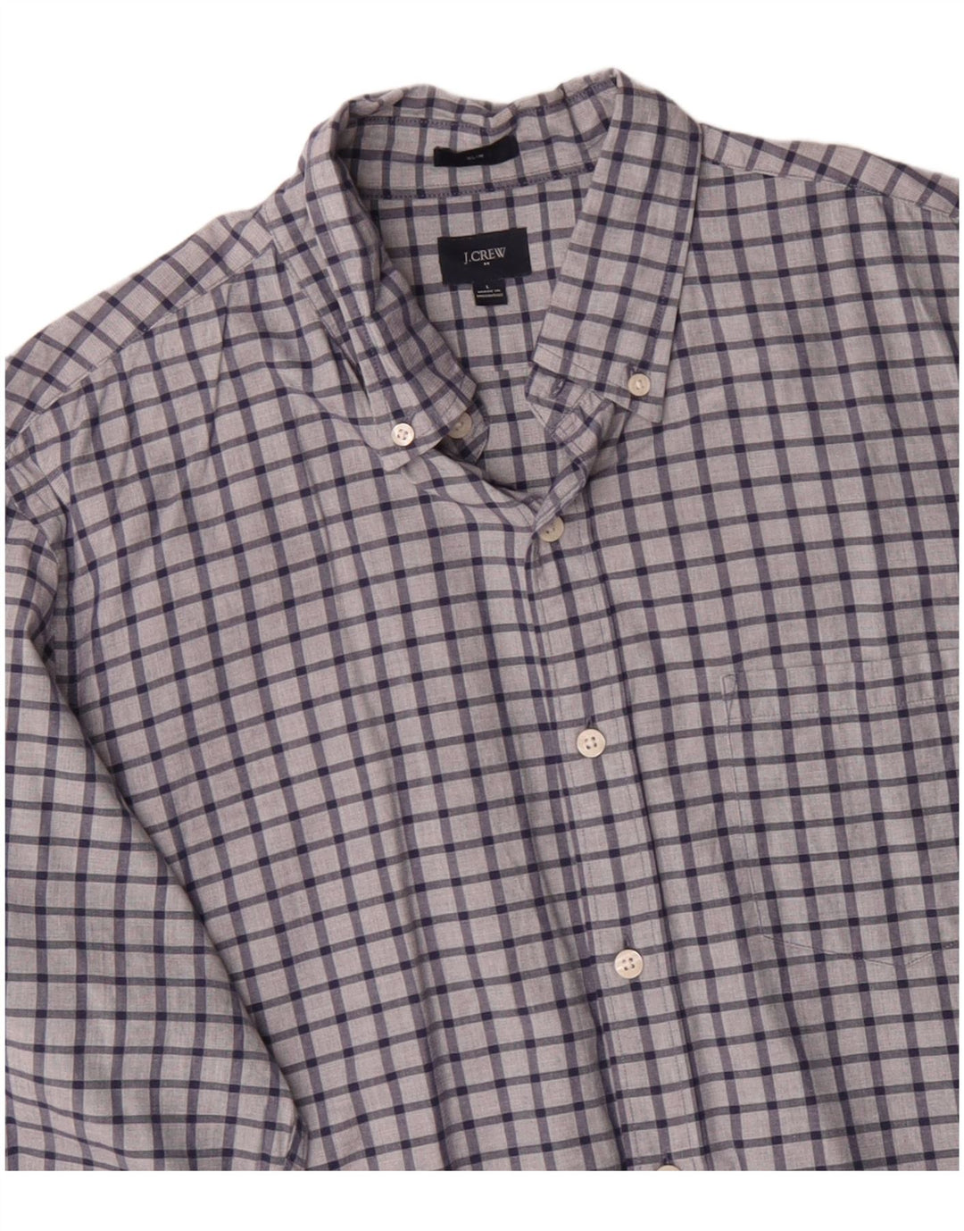 J. CREW Camicia slim da uomo di grandi dimensioni in cotone a quadri blu navy