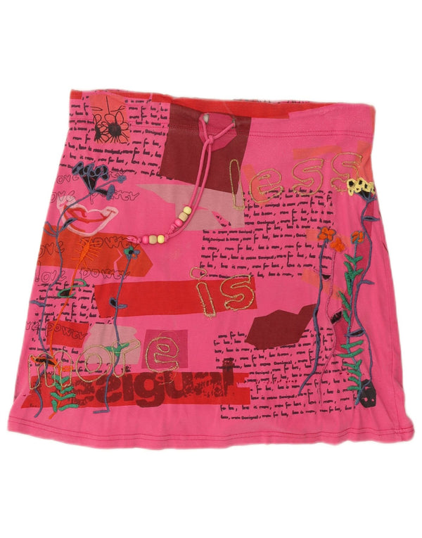 Desigual Minigonna grafica da donna media W34 rosa