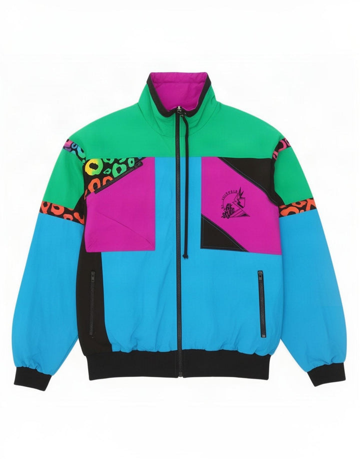 Giacca da ginnastica vintage da uomo IT 50 Colorblock medio multicolore