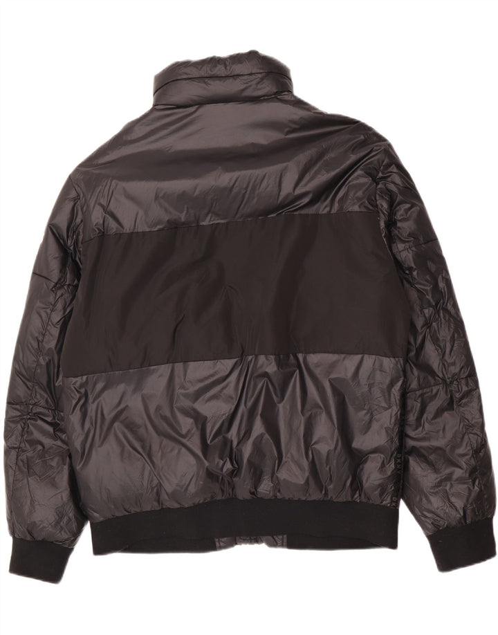 Giacca imbottita grafica da uomo Dkny UK 38 nylon color block nero medio