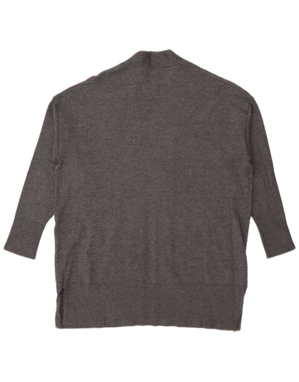 Maglione cardigan aperto oversize con maniche a 3/4 Zara da donna UK 10 piccolo grigio