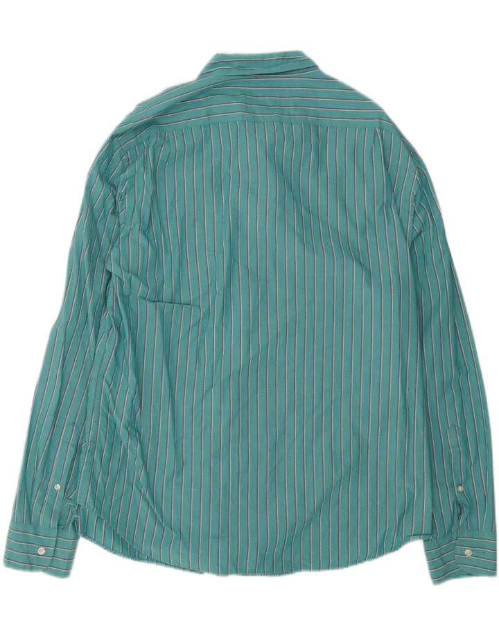 J. CREW Mens Shirt XL Turquoise Striped Cotton Vintage J. Crew and Second-Hand J. Crew from Messina Hembry 