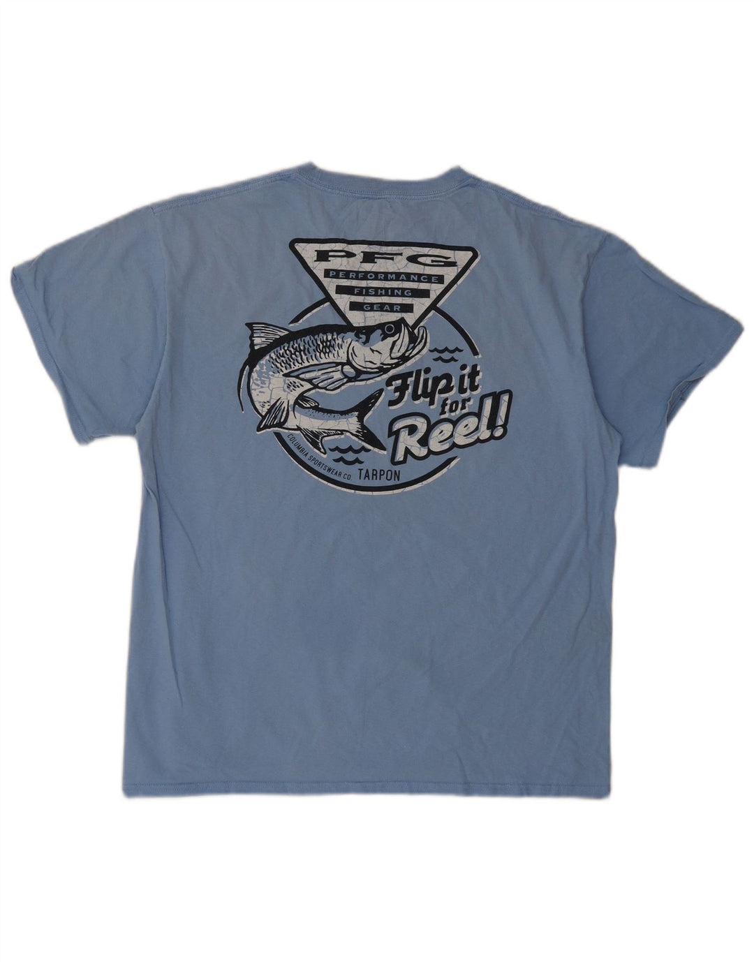 T-shirt grafica da uomo COLUMBIA Top grande in cotone blu
