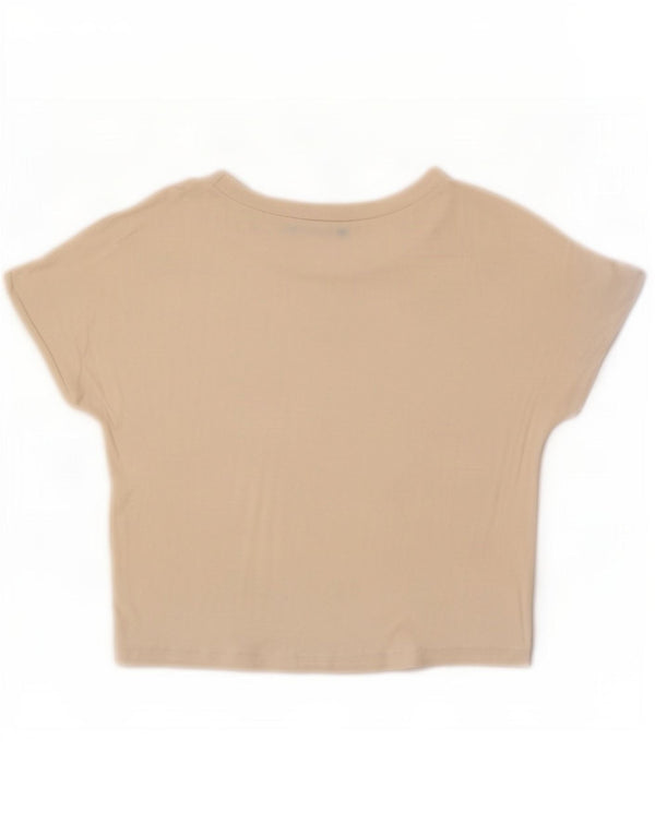 T-shirt corta da donna Zara Top UK 8 Small in viscosa bianco sporco