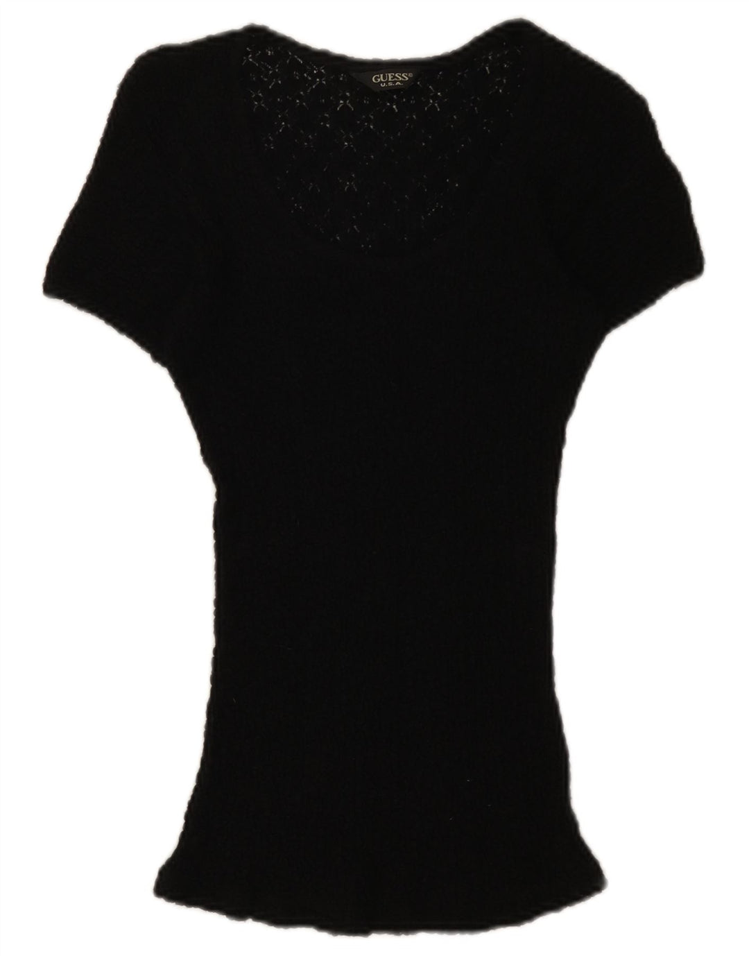 Guess Camicetta in pizzo da donna Top UK 12 Medio Nero Floreale