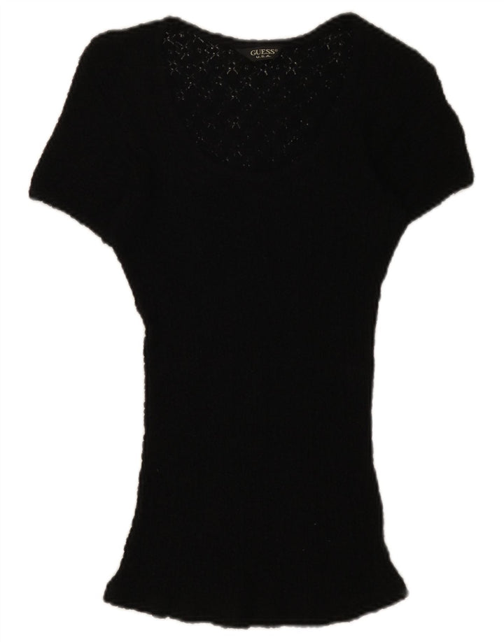Guess Camicetta in pizzo da donna Top UK 12 Medio Nero Floreale