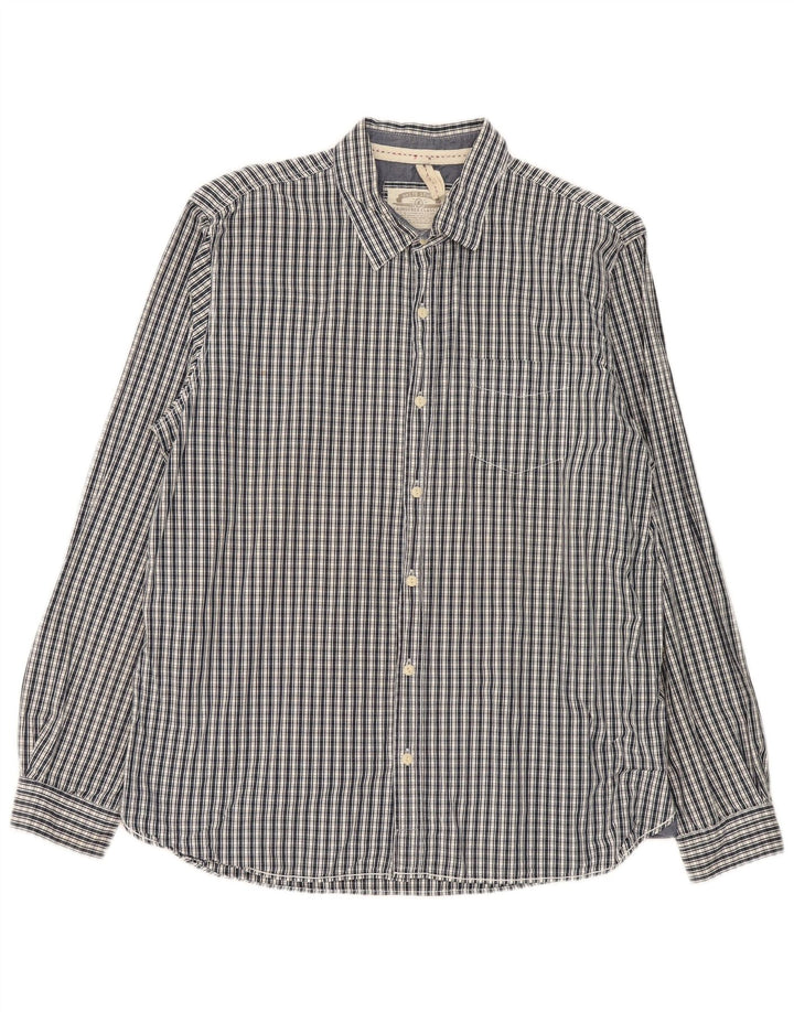 Camicia da uomo Classic Fit di White Stuff XL in cotone a quadri blu navy
