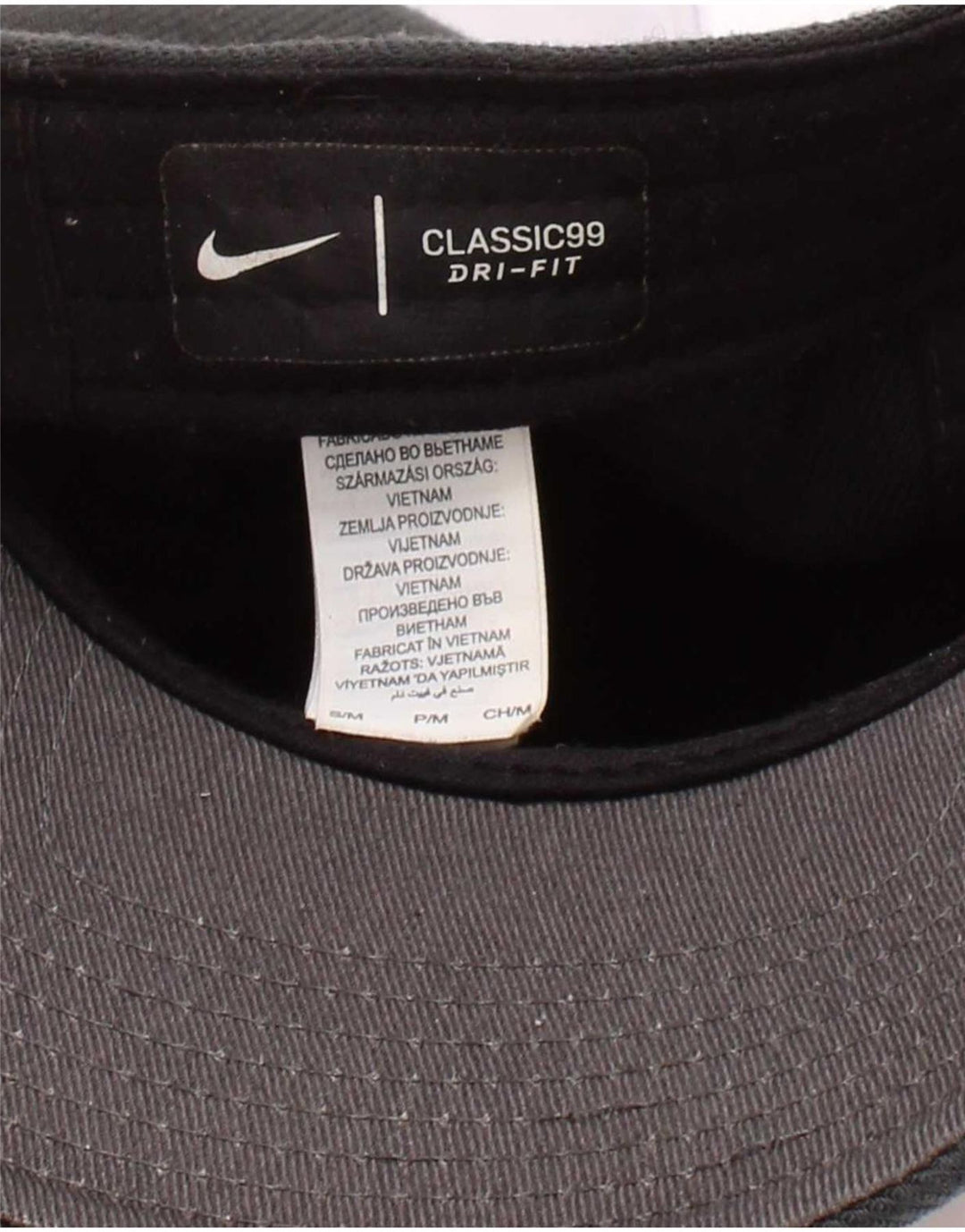 Berretto da baseball grafico Nike Dri Fit da uomo piccolo/medio in poliestere grigio